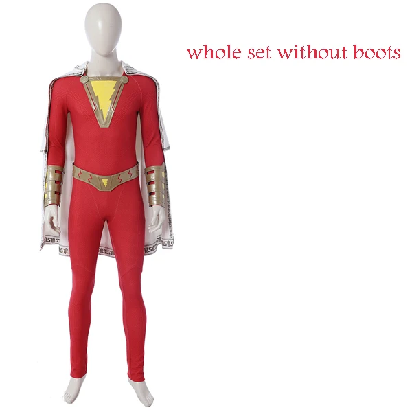 whole without boots MANLUYUNXIAO/ костюм для косплея из фильма Shazam, костюмы на Хэллоуин для мужчин, Марвел Капитан, костюм Shazam для взрослых, изготовленный на заказ - Цвет: whole without boots