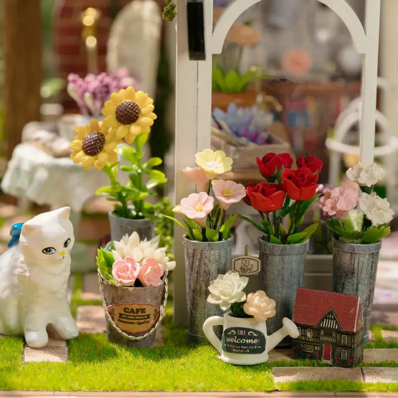 Diy Miniatura кукольный домик парниковый деревянный модели наборы с музыкой