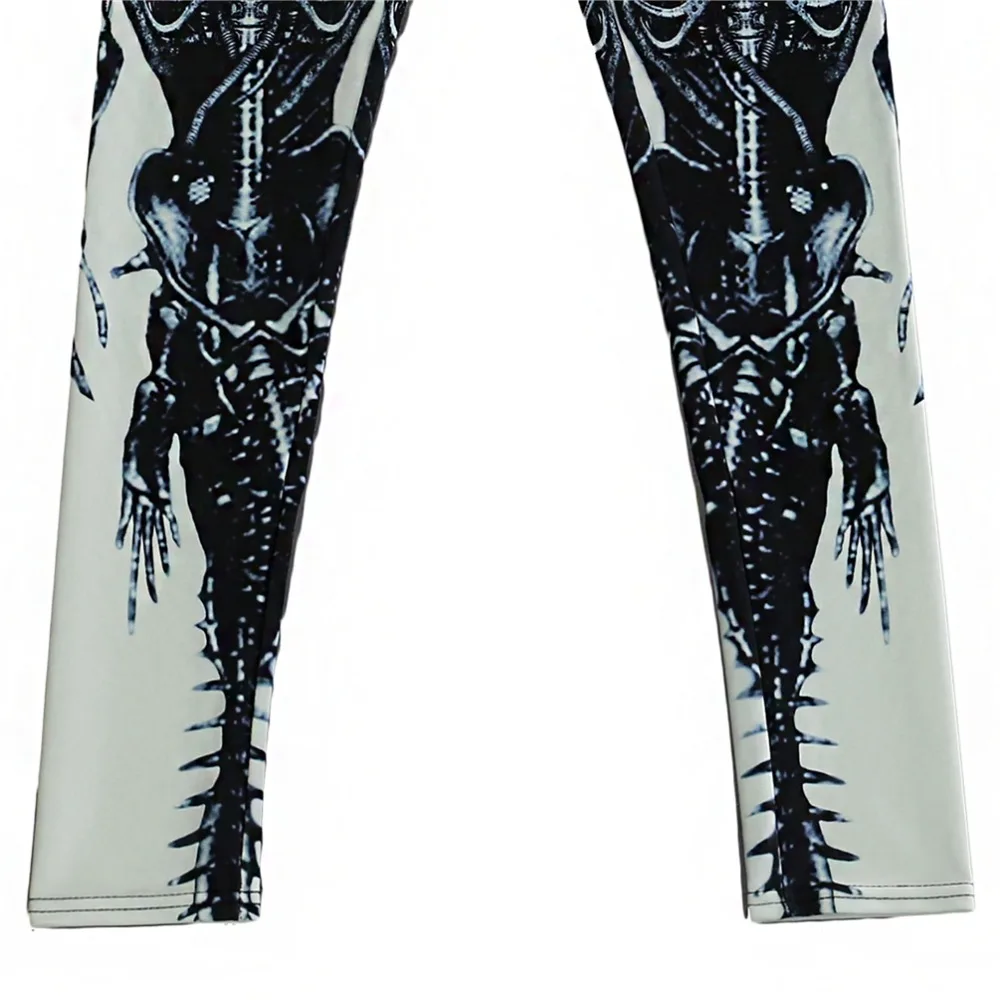 Цифровой printingelastic повседневные штаны черный череп шаблон рамки женские Леггинсы