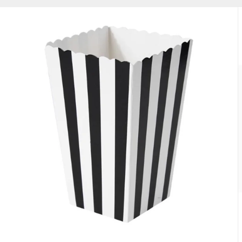 12 шт. лидер продаж многоцветная коробка с полосками для конфет попкорна