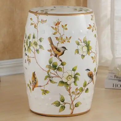 

Beautiful flower and bird design chinese ceramic bedroom furniture seat stool