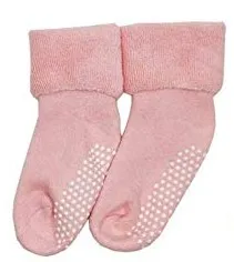Pink Толстые хлопковые носки унисекс с захватами, антискользящий для новорожденных, носки для малышей, маленькие девочки и мальчики на зиму - Цвет: Pink