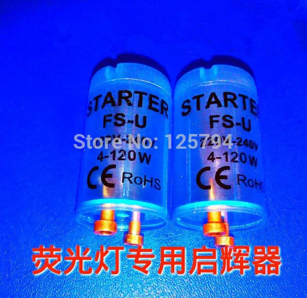 

10pcs/lot fluorescent tube fuse starter with blue clear housing AC220V-240V 4-120W fluorescent light ballast starter CE ROHS