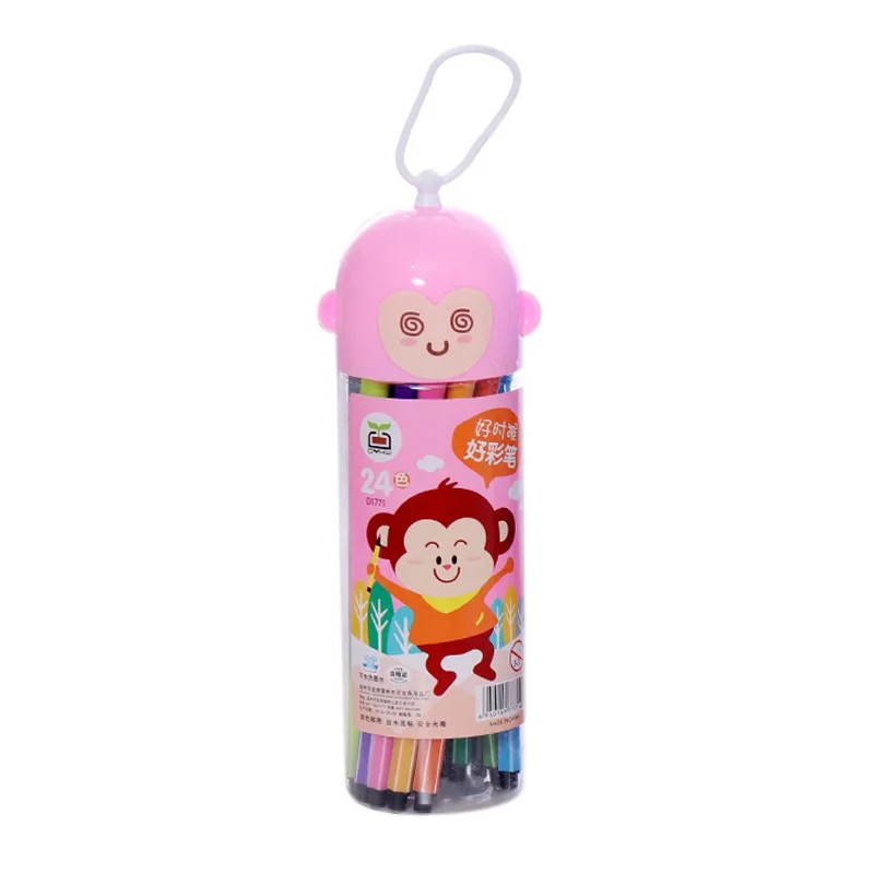 24 random color Детские игрушка раскраска 24/18/12 нетоксичный Цвет Смываемые фломастеры Набор для рисования с рисунком; детские товары для рукоделия - Цвет: 24 random color