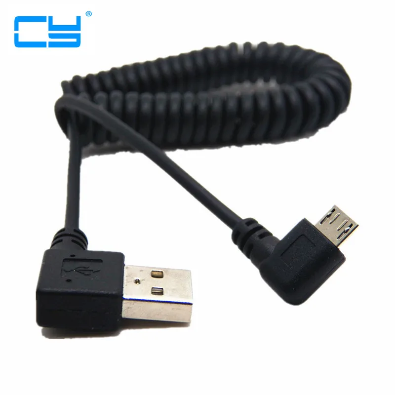90 градусов USB Micro Kabel зарядка к весенний кабель для синхронизации данных зарядный