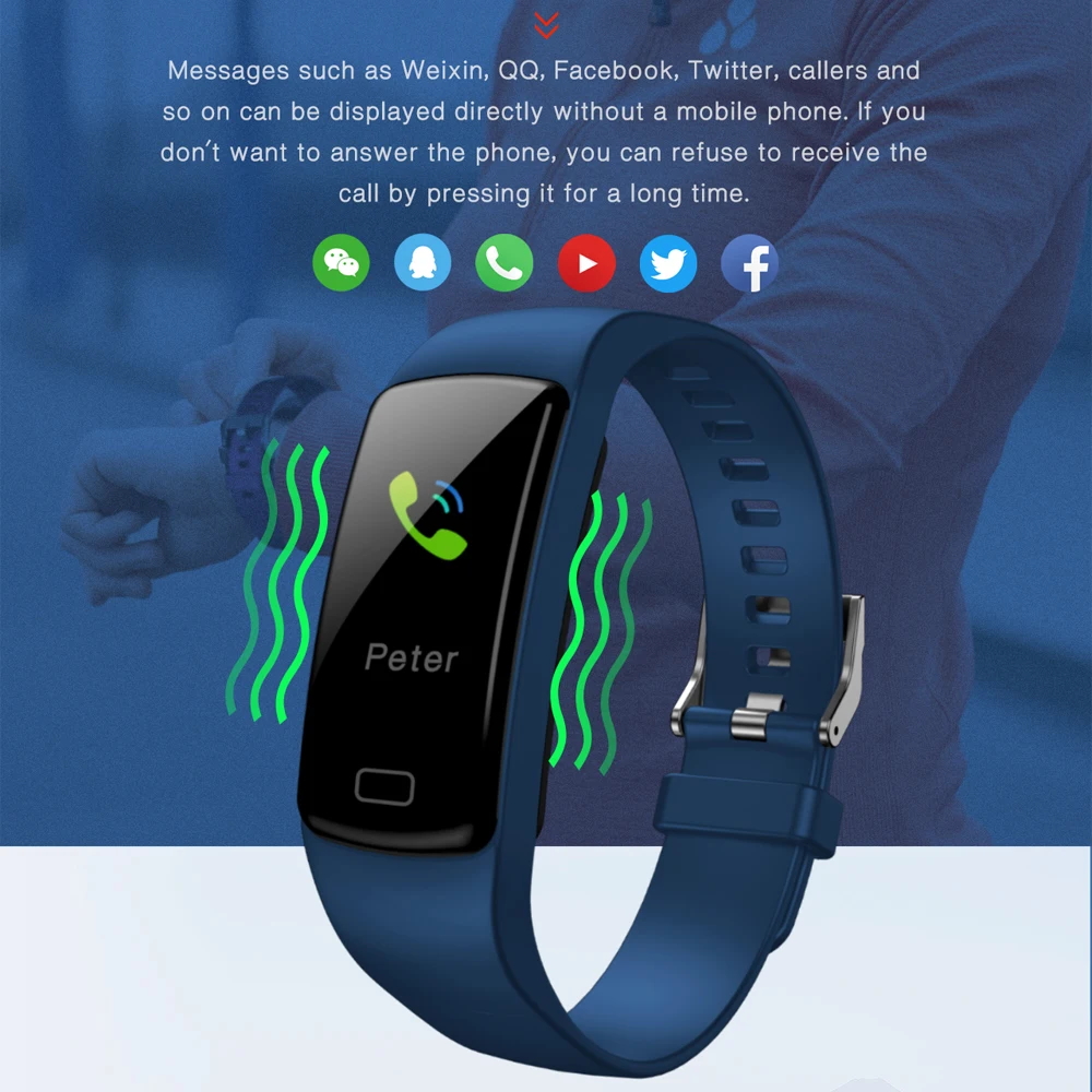 2019 Uhoofit умный Браслет Y9 спортивный браслет монитор сердечного ритма часы фитнес