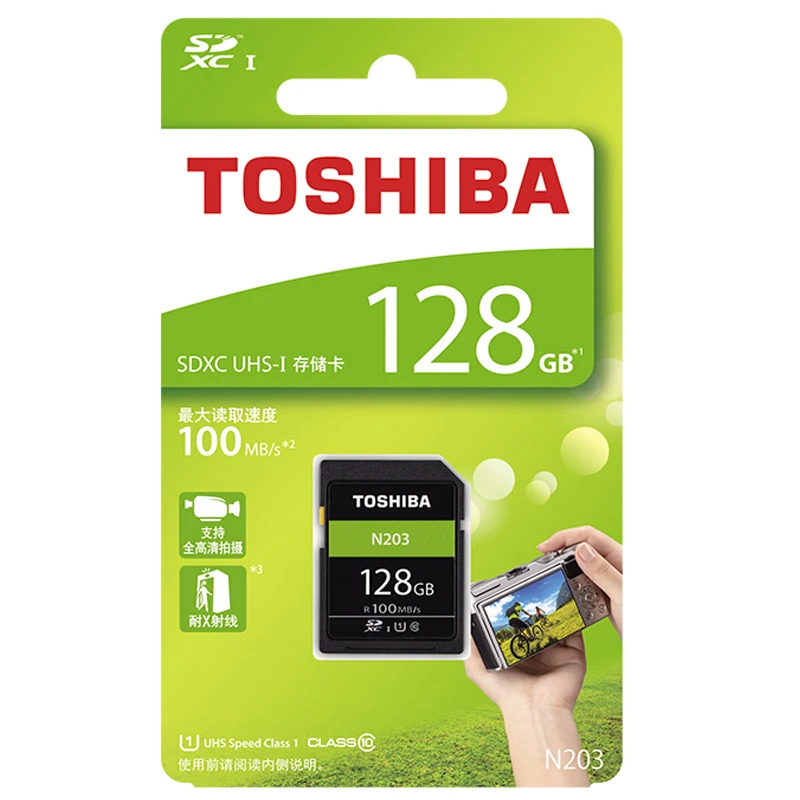 TOSHIBA sd-карта 128 ГБ 64 SDXC 32 SDHC U1 флеш-память SD карта класс 10 100 МБ/с./с камеры для
