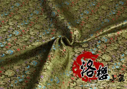 Army Green Китайский древний китайский костюм ханфу Тан костюм платье Детская одежда кимоно Cos шелковый атлас Дамасская Ткань для шитья - Цвет: Army Green