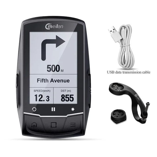 M1 Meilan M1 велосипед gps велосипедный компьютер gps навигация BLE4.0 Спидометр подключение с Каденс/HR монитор/измеритель мощности(не включает - Цвет: M1
