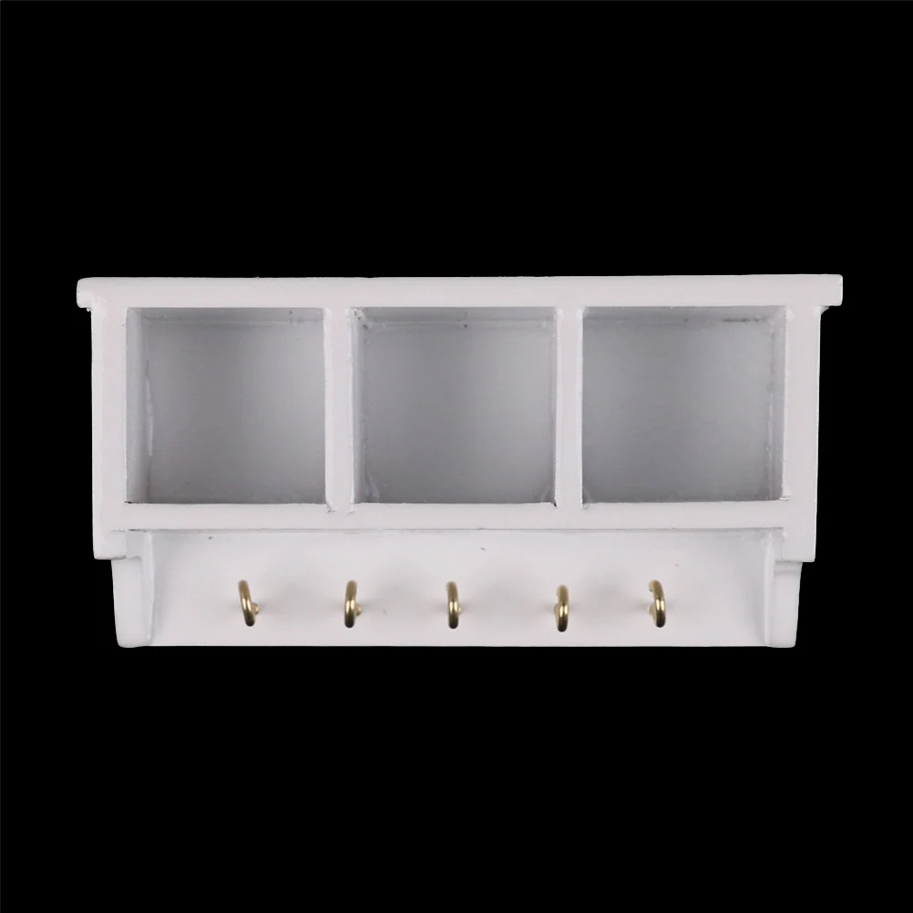 

1PC new arrival 1:12 Dollhouse 1/12 Miniature Kitchen Wood Wall Rack White color