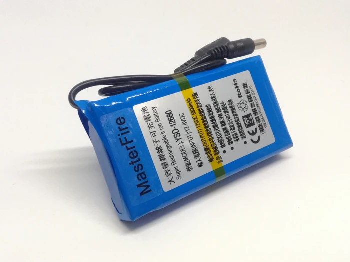 

MasterFire YSD-12680 12V Battery 6800MAH Super Capacity Rechargeable Li-ion Batteries Pack For wireless transmitters CCTV camera