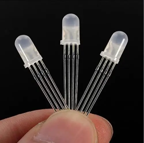 100 шт. многоцветный 4pin 5 мм RGB Led диодный свет лампы диффузный триколор круглый
