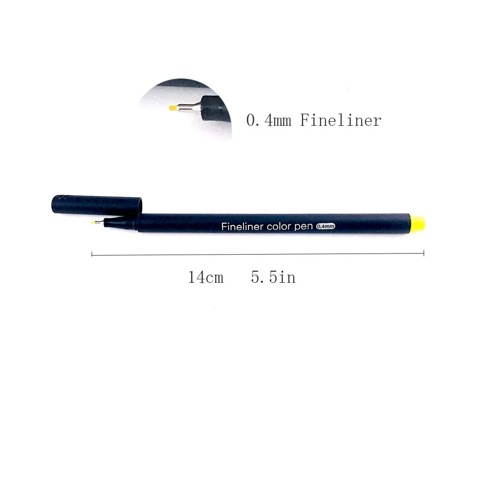 24 шт. цветная 0 4 мм Волоконная маркерная ручка Fineliners маркеры Эскиз Рисование