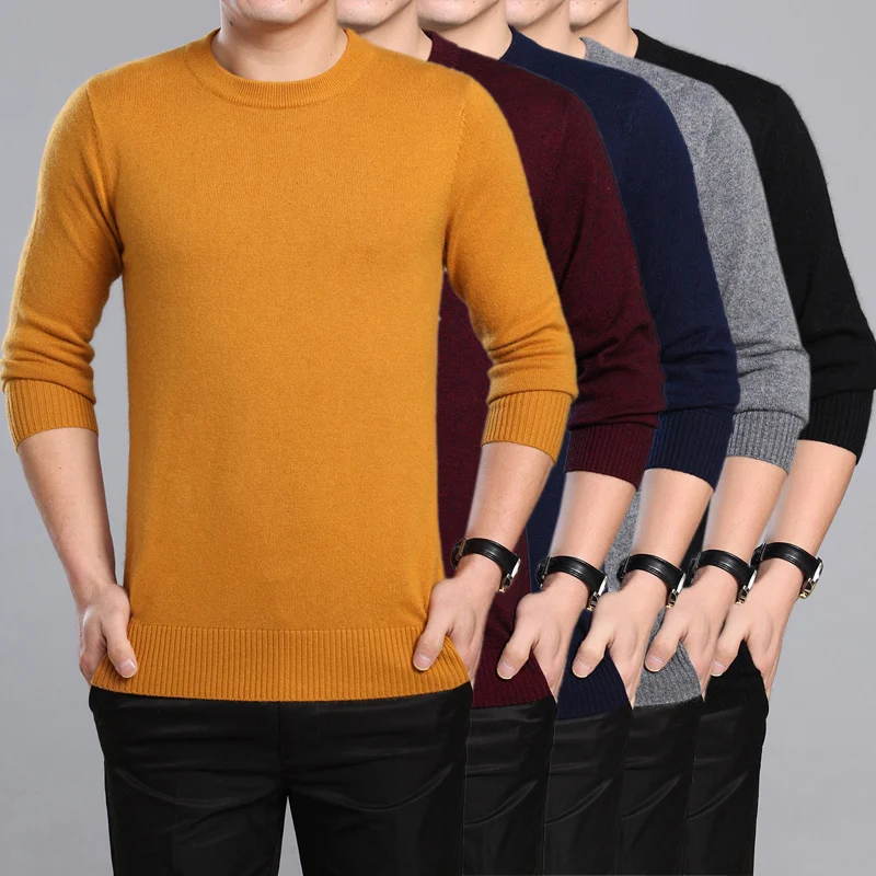 Мужской кашемировый свитер с высоким воротником осенне зимний мужской