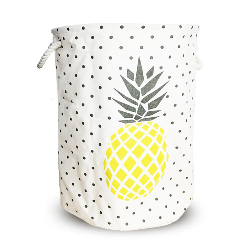 

New Large Capacity Cotton Linen Laundry Bucket for Dirty Clothes Waterproof Folding Toys Organizer Storage Basket Home Organizer