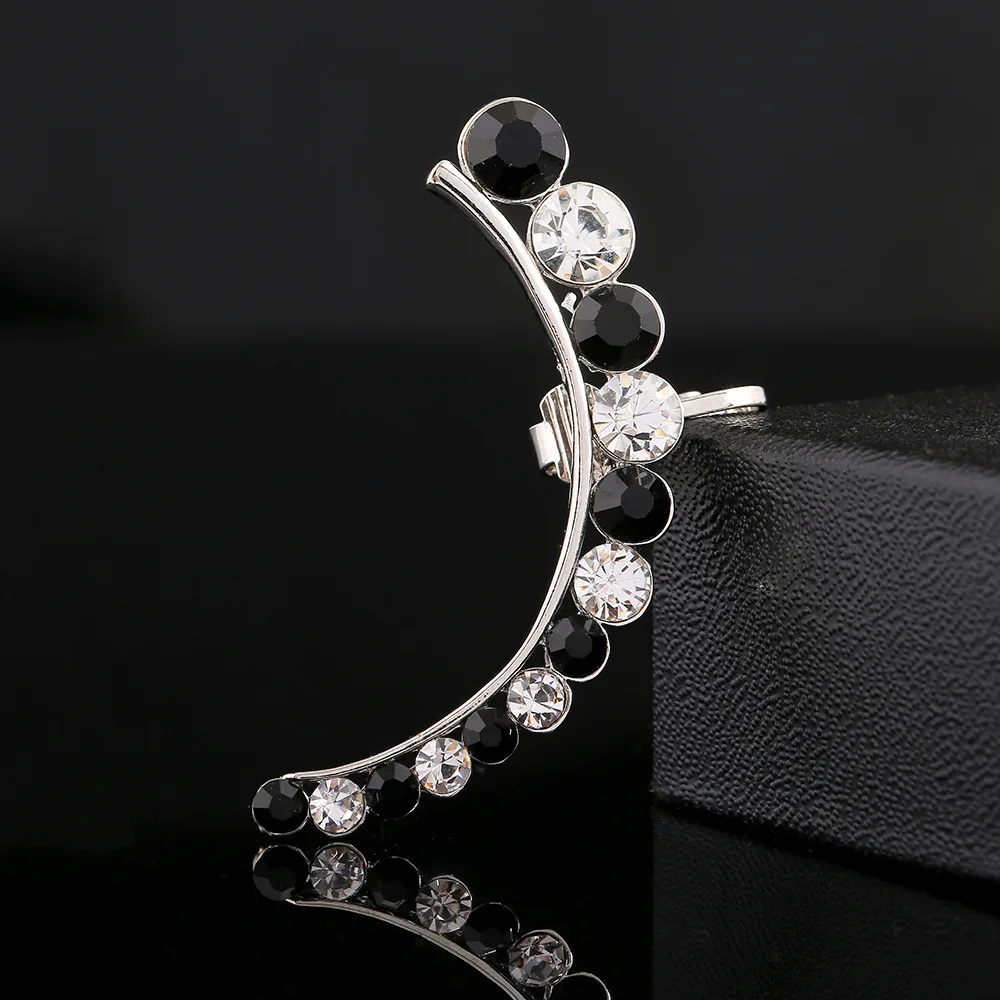 Высококачественные модные черные и белые циркониевые каффы Для Пирсинга Ушей