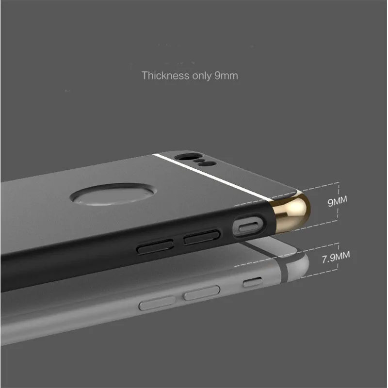Для iPhone 6 6S 7 8 Plus ультратонкая Противоударная Броня позолоченная рамка задняя