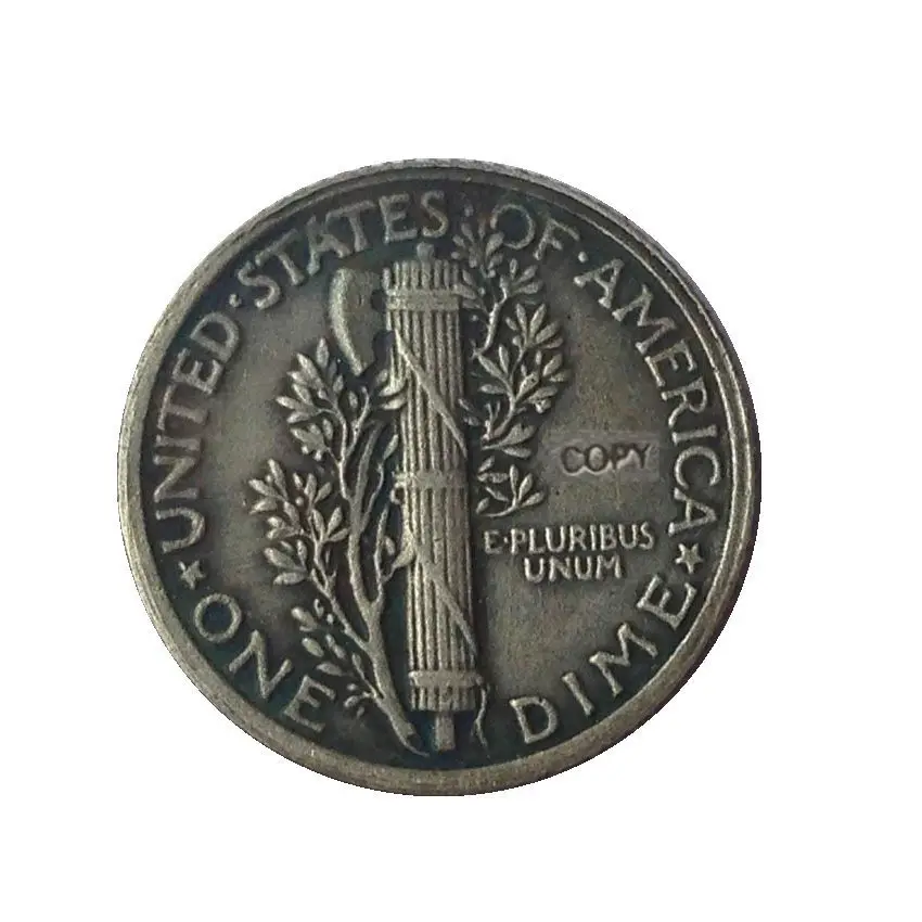 Дата 1916 1916-D 1916-S 1917 1917-D 1917-S 1918 1918-D США ртутные головки DIMES копия монет - Цвет: 1917
