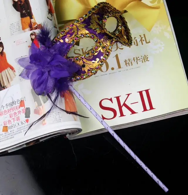 Венецианский маскарадный Музыкальный шар маска на палке костюм Марди Грас eyemask