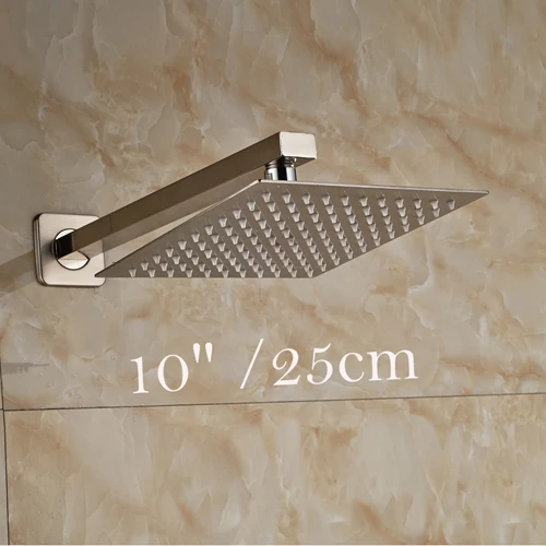 10 Inch Style Матовый никель дождевой " /10"/1" Душевая насадка для ванной из нержавеющей стали, смеситель для душа, сменная насадка - Цвет: 10 Inch Style