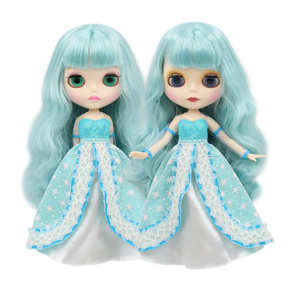 Ледяная кукла DBS Blyth 1/6 bjd голубые волосы белая кожа матовое лицо совместное тело 30