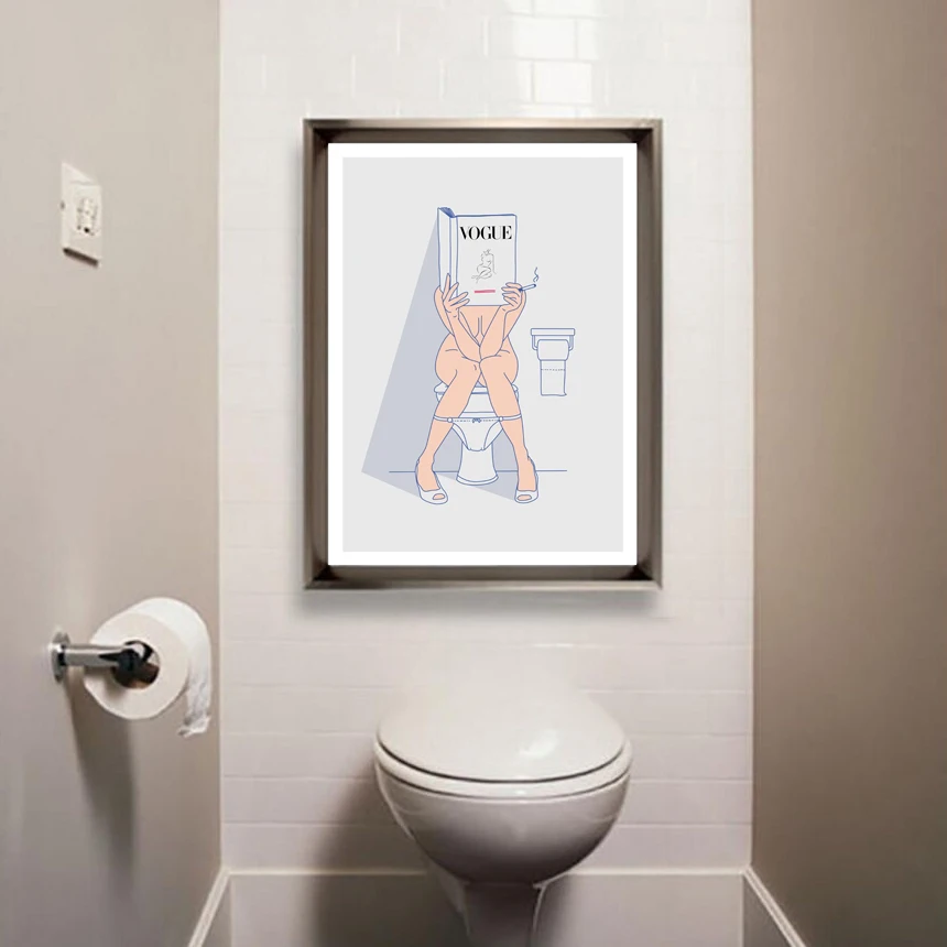 Настенная Картина на холсте в туалете Постер скандинавском стиле для уборной