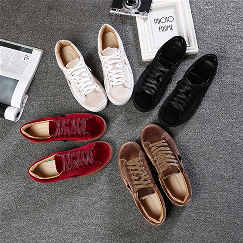 Бренд женщин Вельвет Повседневная Обувь Из Натуральной Кожи Лодыжки Удобная