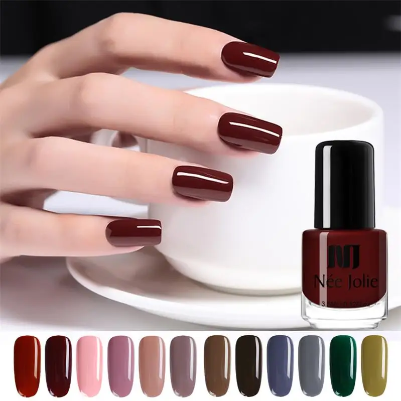 NEE JOLIE 3.5ML Nail Polish 12 Colors Art Varnish Fast Dry Decoration NJ-025 NJ-036 | Красота и здоровье