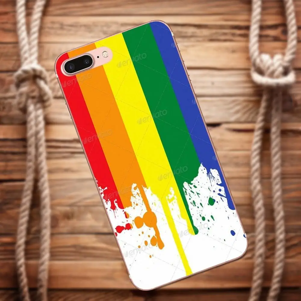 Vvcqod Мягкие TPU Чехлы для Galaxy Alpha Core Prime Note 4 5 8 S3 S4 S5 S6 S7 S8 s9 мини edge Plus Rainbow флаг |