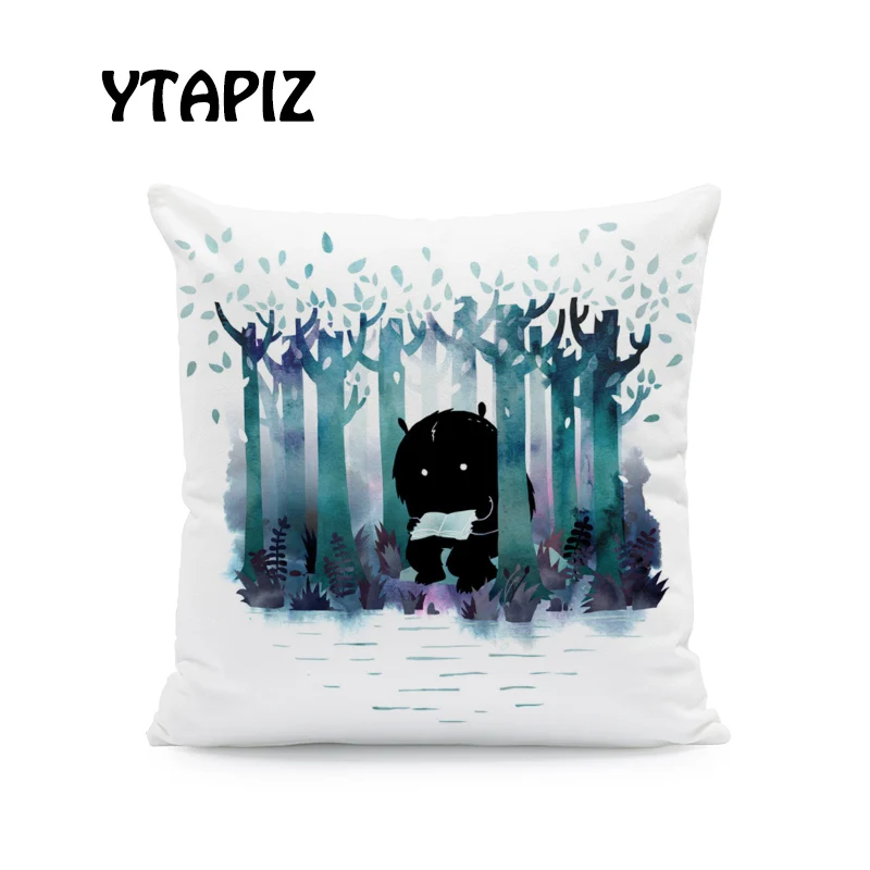 Персонализированная наволочка с животным Кроликом лисой волком птицей осьминог