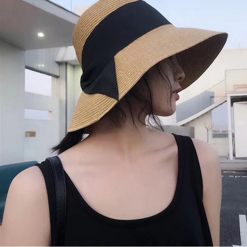 2019 женская летняя шляпа elegante пляжная Повседневная соломенная с большим бантом