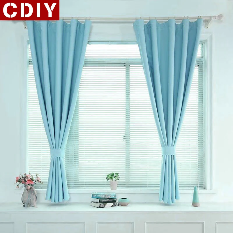 CDIY Soild Короткие шторы для гостиная спальня современные оконные занавески затемнение кухни Шторы двери готовые