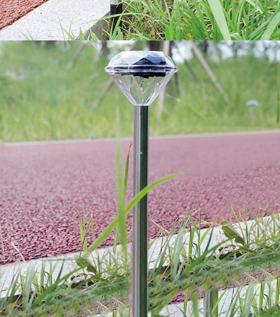 10 шт. в упаковке солнечный светильник для украшения сада из нержавеющей стали на солнечной батарее Алмазный светильник s светодиодный фонарь на солнечной батарее