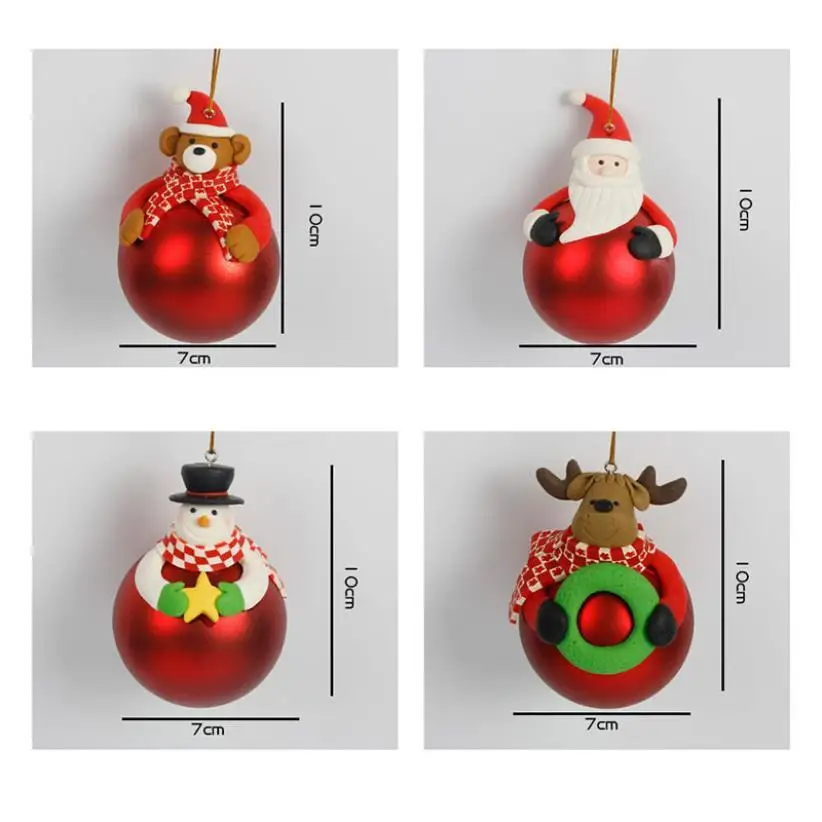 New Cartoon Soft Pottery Christmas Ball Decorations For Home Tree Navidad Arvore De Natal Gift | Дом и сад