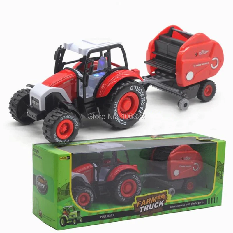 Partial Металл Diecasts грузовик фермера игрушки оттягивать с музыкой мигающий, 3 стиля имитирующий фермы комбайны коллекция тракторов - Цвет: FW425A