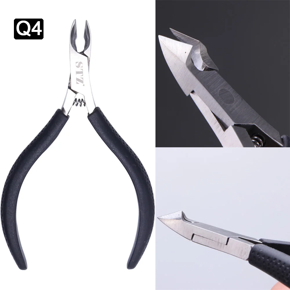 Q4 1 шт. Podiatry кусачки для ногтей кусачки для коррекции ногтей кусачки для стрижки омертвевшей кожи удаление грязи нож из нержавеющей стали педикюрный JIQ1-8 - Цвет: Q4