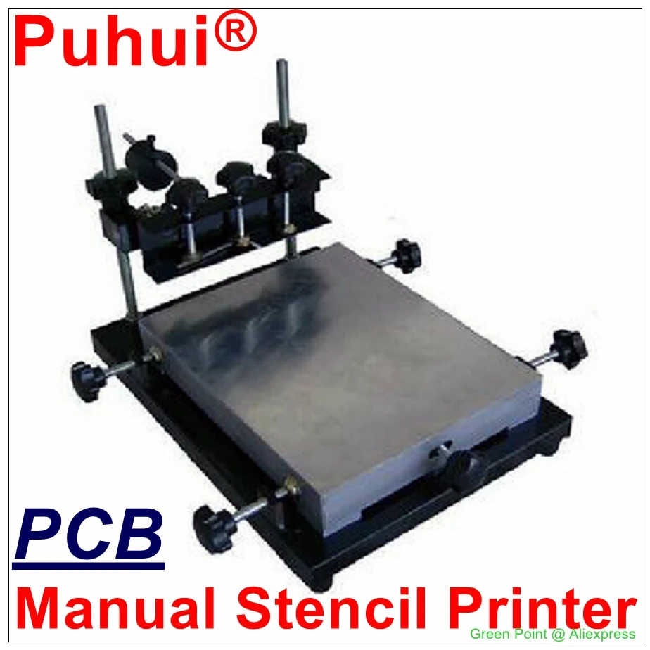 Authorized PUHUI High Precision Printer 300x240mm Size Solder Paste Printer Manual Stencil Printer Machine Silk Printing Machine