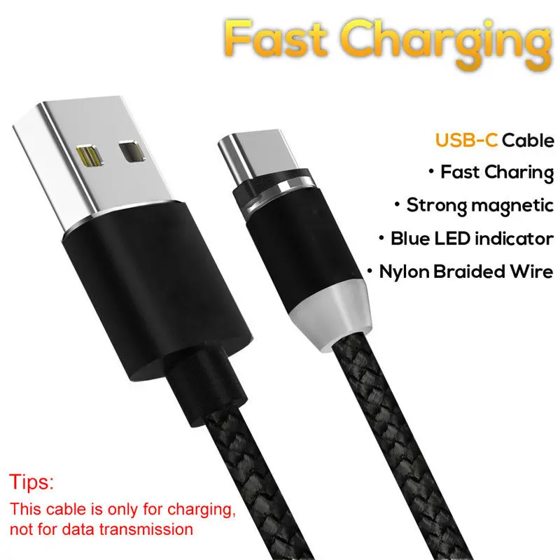 Круглый Магнитный штекер адаптер 1 м 2 360 Micro USB Type C IOS кабель для быстрой зарядки