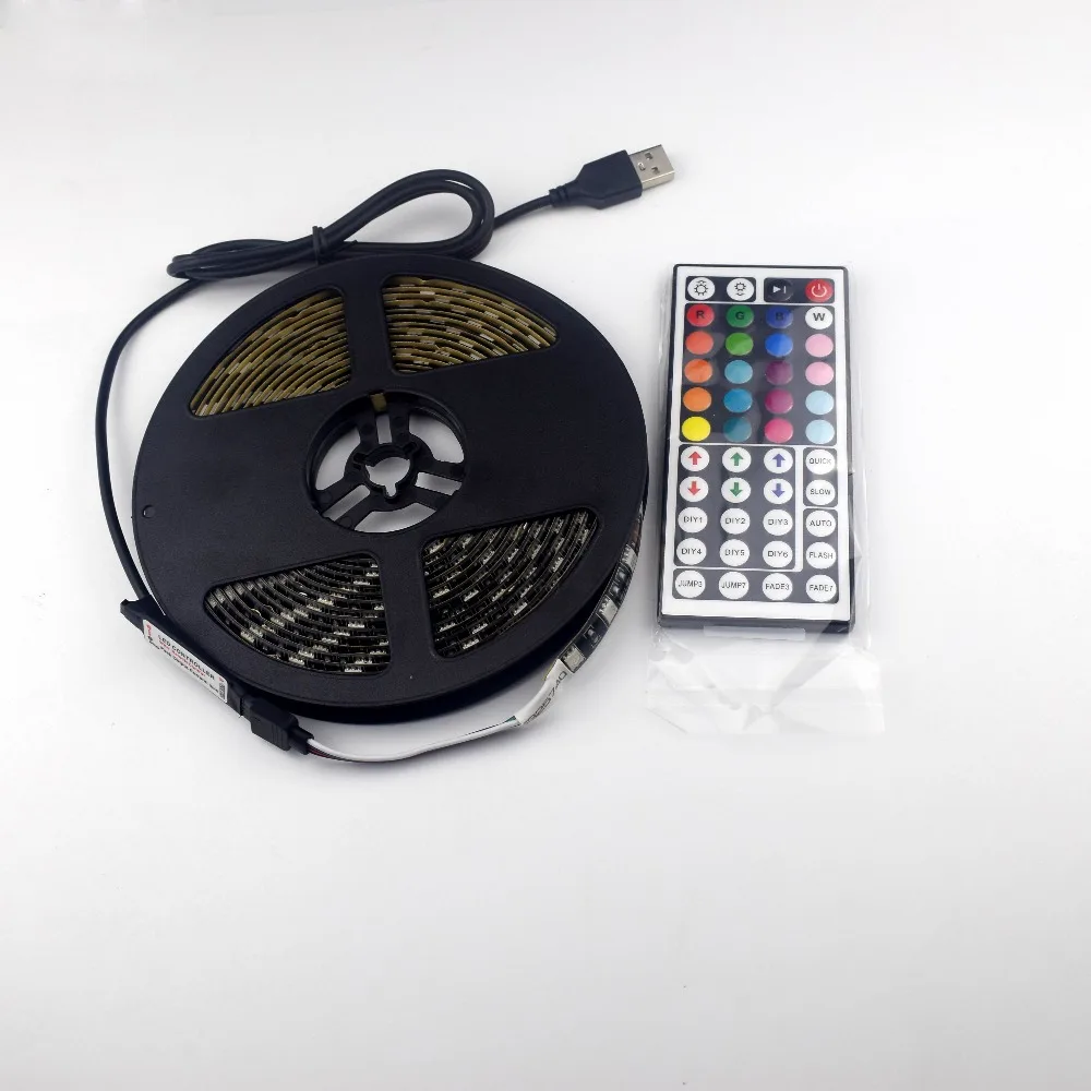 2835 5050 SMD RGB USB зарядное устройство Светодиодная лента 5 в постоянного тока кабель