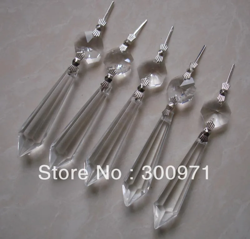 100set/lot free shipping CLEAR CHANDELIER GLASS CRYSTALS LAMP PRISMS PARTS HANGING DROPS | Лампы и освещение