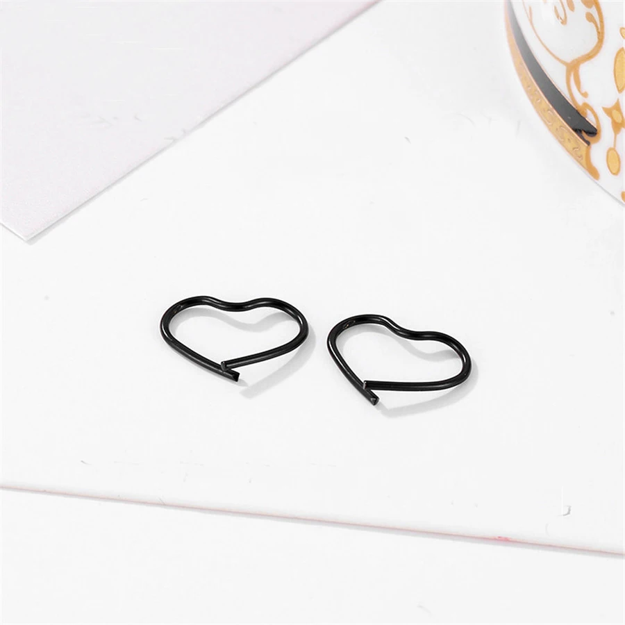 SexeMara 2 шт. серьги Клипсы из титановой стали в форме сердца женские Надеваемые На