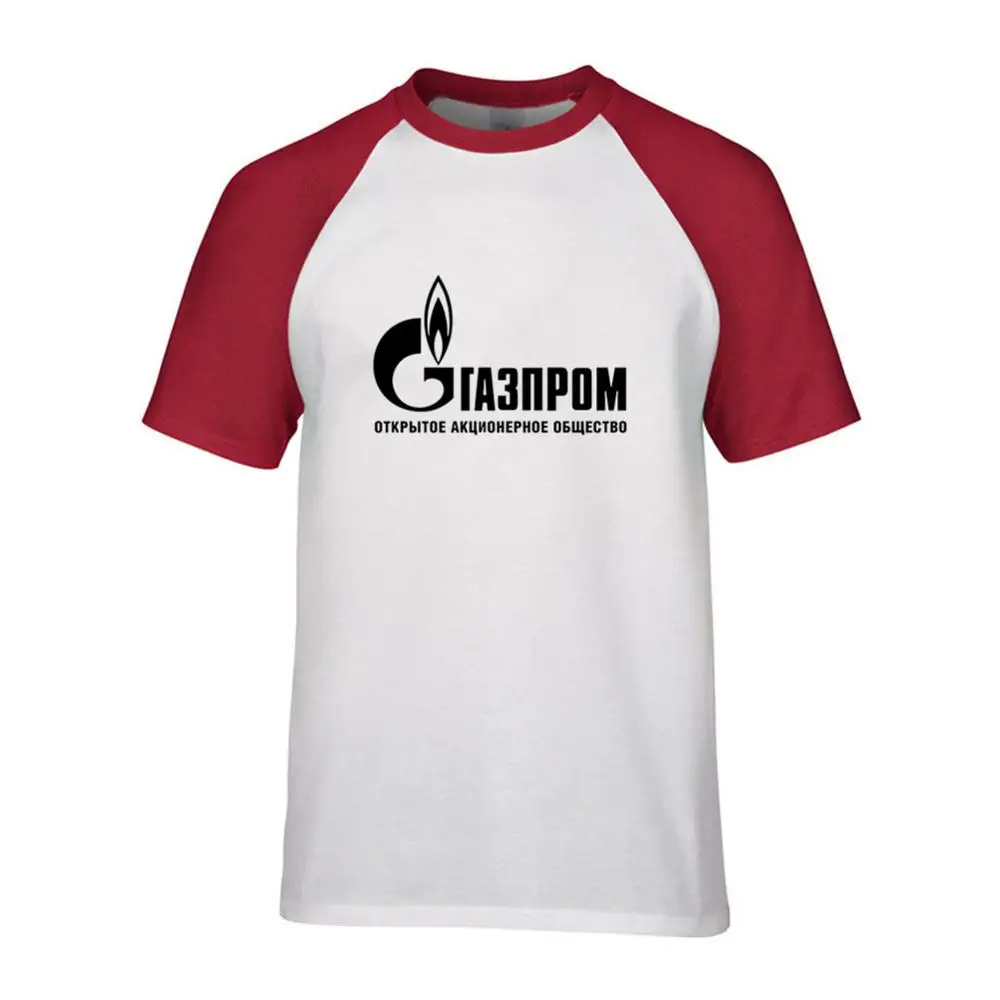 Футболка с логотипом SEVEN SISTERS oil giant GAZPROM из хлопка и лайкры модная брендовая