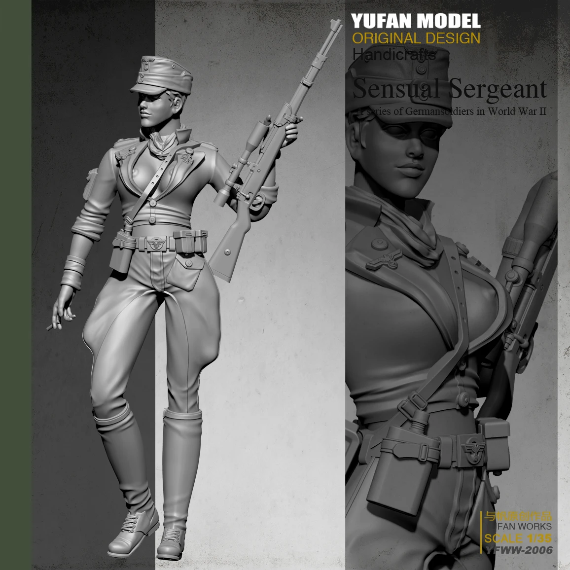 Yufan модель 1/35 женский снайперский солдат из смолы бесцветный и Самостоятельно собранный Yfww-2006