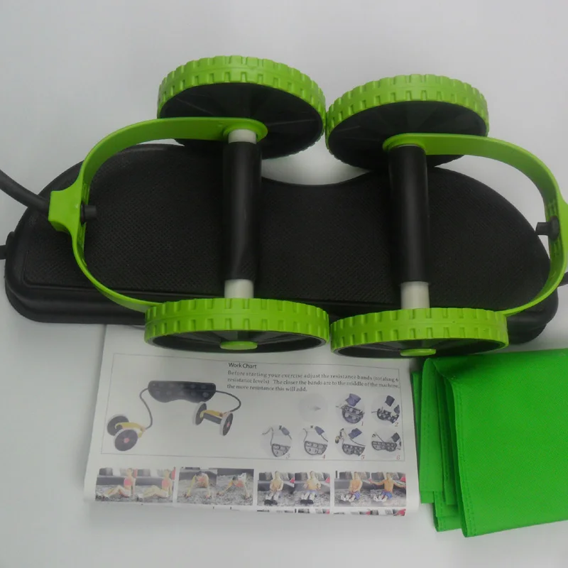 Совершенно новое бесшумное зеленое колесо для брюшного пресса с ковриком