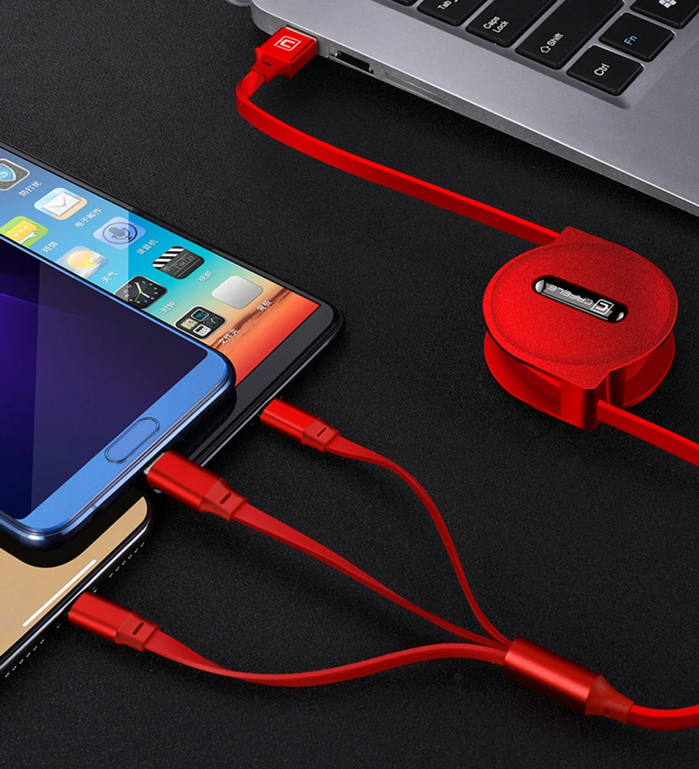 USB кабель для передачи данных для iPhone XS X 8 7 6 быстрая зарядка Зарядное устройство 3 в 1 микро USB кабель для Android USB Type C мобильные телефонные кабели для Samsung S9
