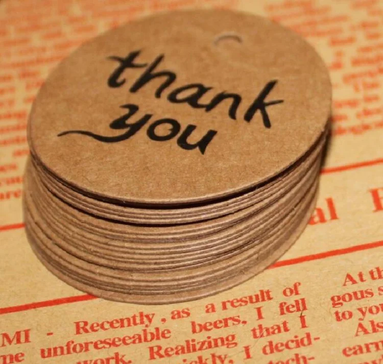 Праздничные принадлежности с надписью спасибо бумажный тег подвесной открытка