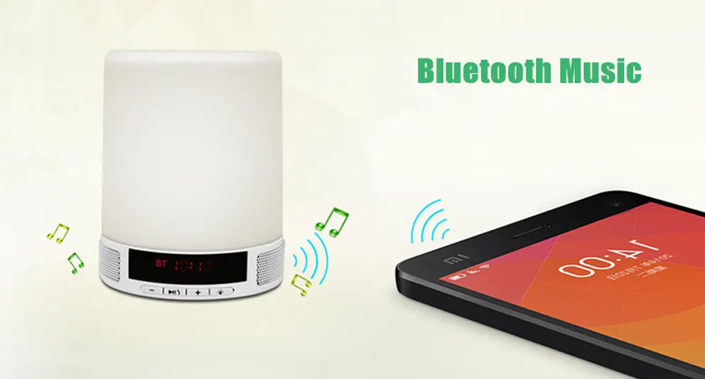 Романтическое освещение Bluetooth динамик с умным будильником Led Фонарь Лампа 5