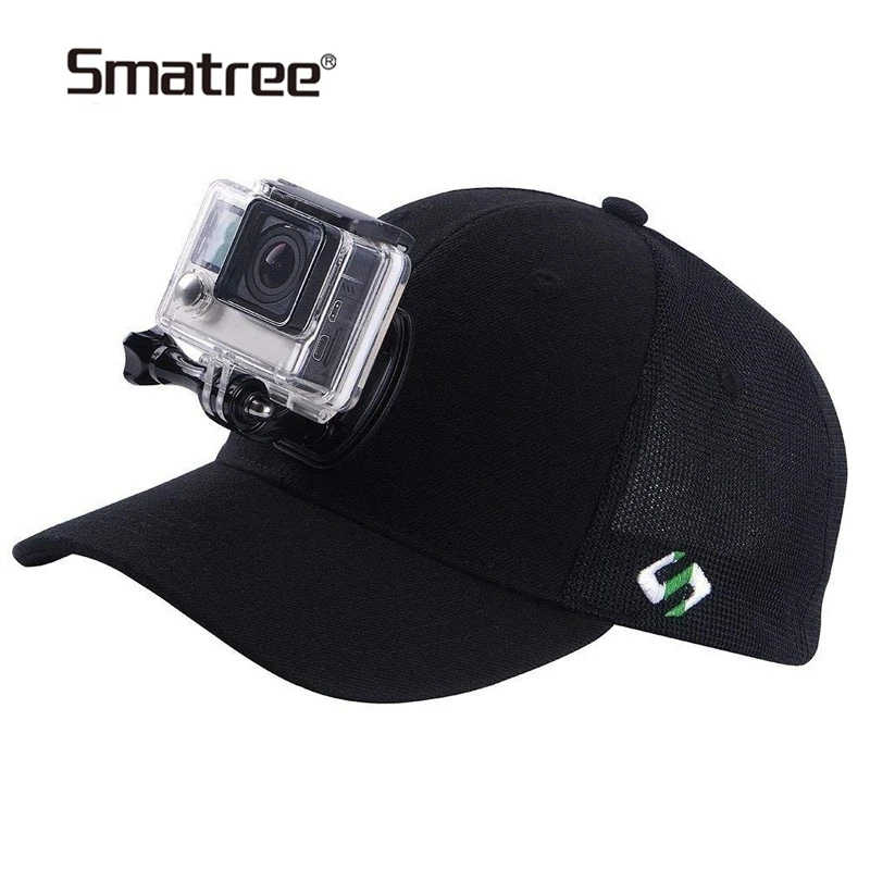 Бейсболка Smatree сетчатая бейсболка для GoPro Hero 5 7/6/5/4/3 +/3/2/1 (L 58-60 см) черный аксессуары
