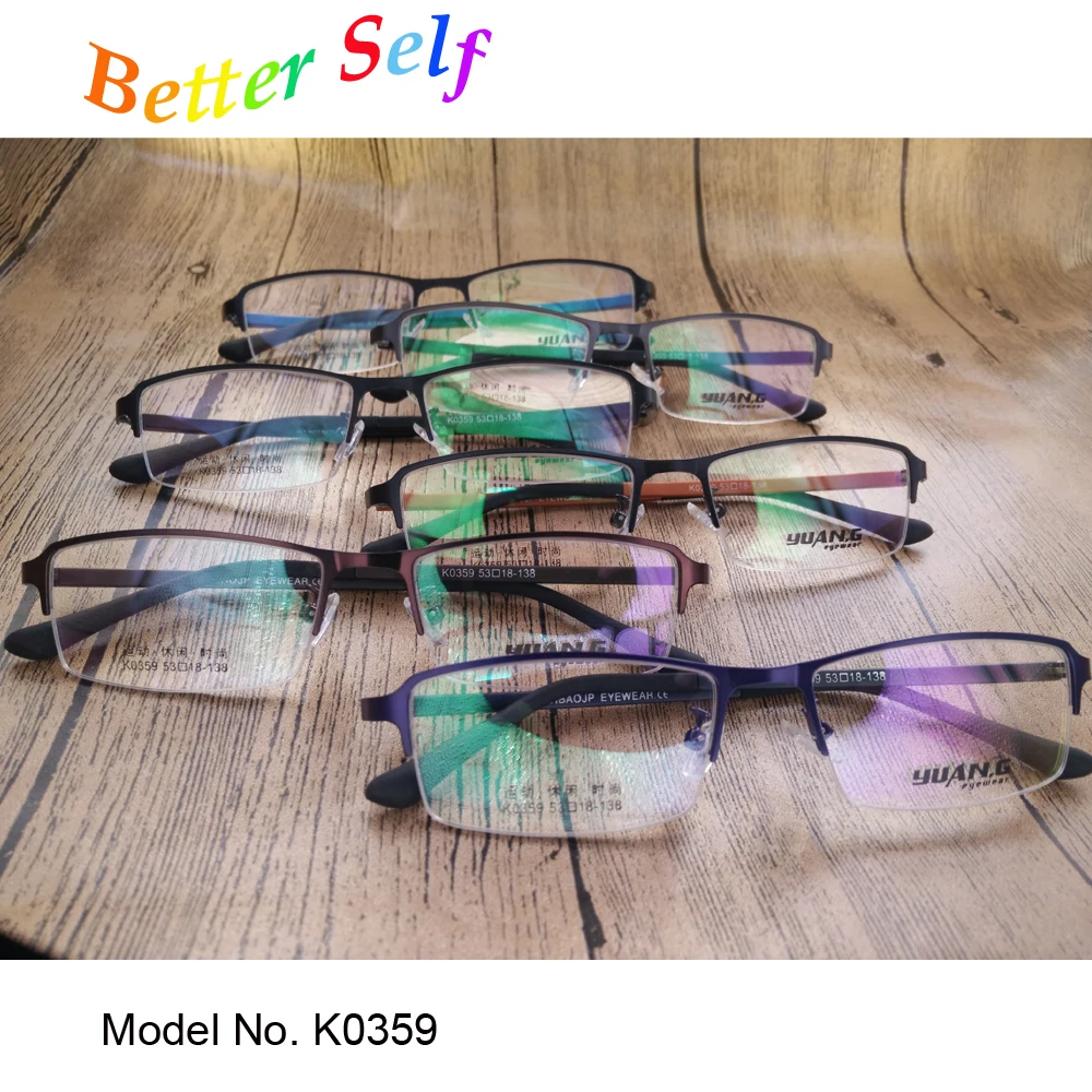 Оптические очки K0359 для мужчин тонкие Полуободковые прямоугольные с оправой