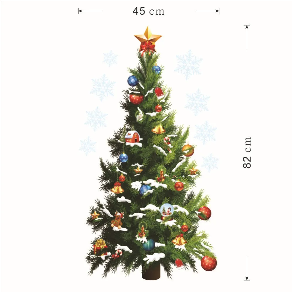 

Christmas New Year Wall Sticker Christmas Tree Stars for kids Room Living Room Environment Decorating Green Home Wall Decor